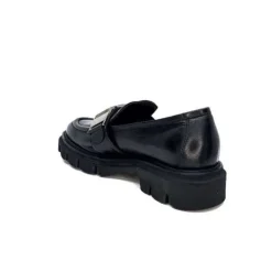 Ivoire0347b Ivoire K187 Cuir Noir*Femme Mocassins