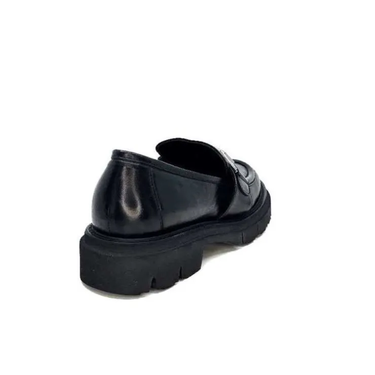 Ivoire0347b Ivoire K187 Cuir Noir*Femme Mocassins