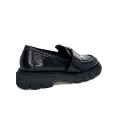 Ivoire0347b Ivoire K187 Cuir Noir*Femme Mocassins