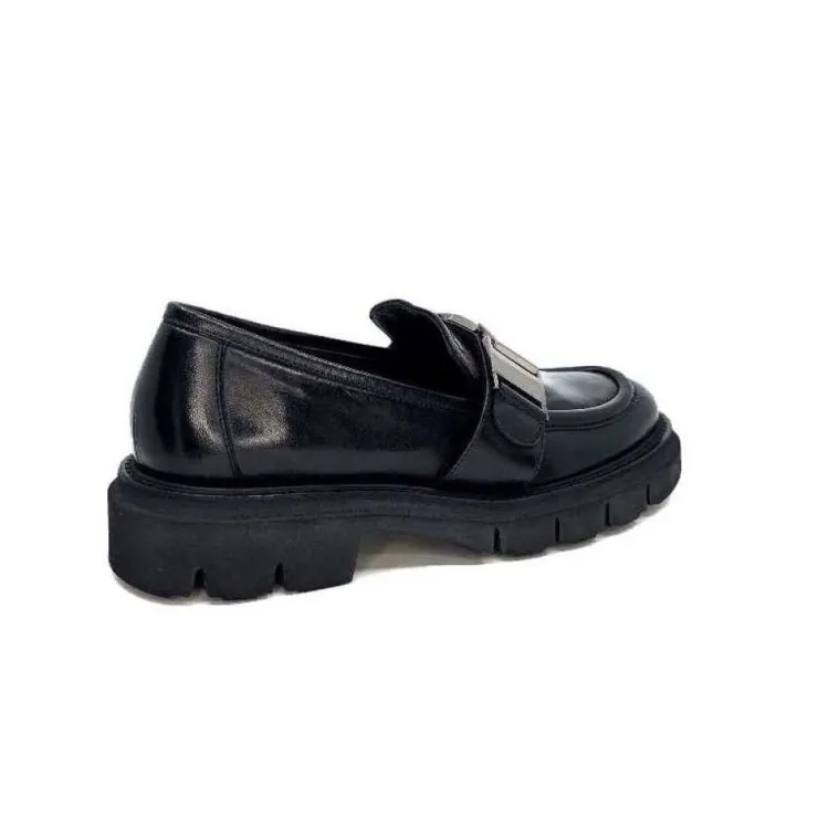 Ivoire0347b Ivoire K187 Cuir Noir*Femme Mocassins