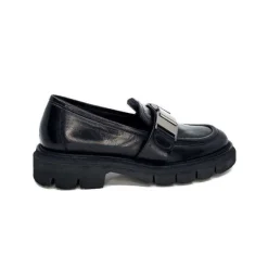 Ivoire0347b Ivoire K187 Cuir Noir*Femme Mocassins