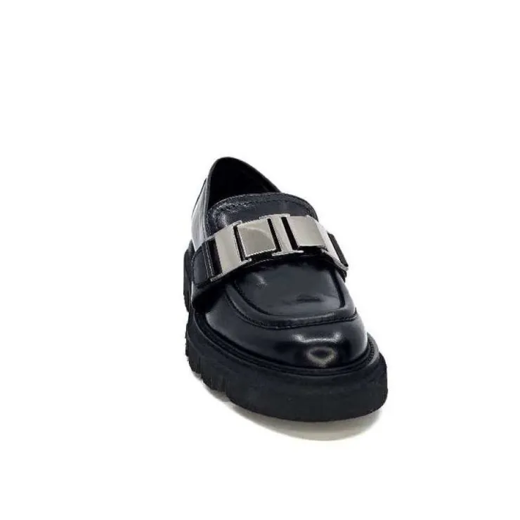 Ivoire0347b Ivoire K187 Cuir Noir*Femme Mocassins