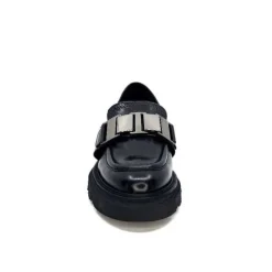 Ivoire0347b Ivoire K187 Cuir Noir*Femme Mocassins