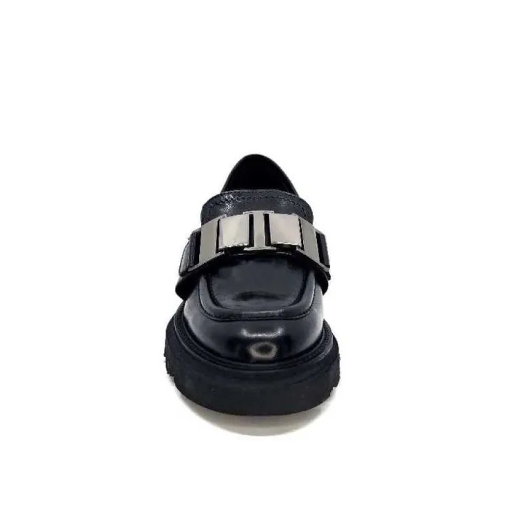Ivoire0347b Ivoire K187 Cuir Noir*Femme Mocassins