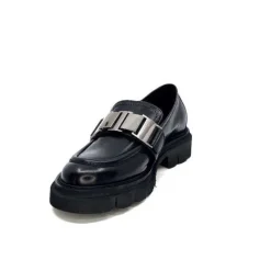 Ivoire0347b Ivoire K187 Cuir Noir*Femme Mocassins