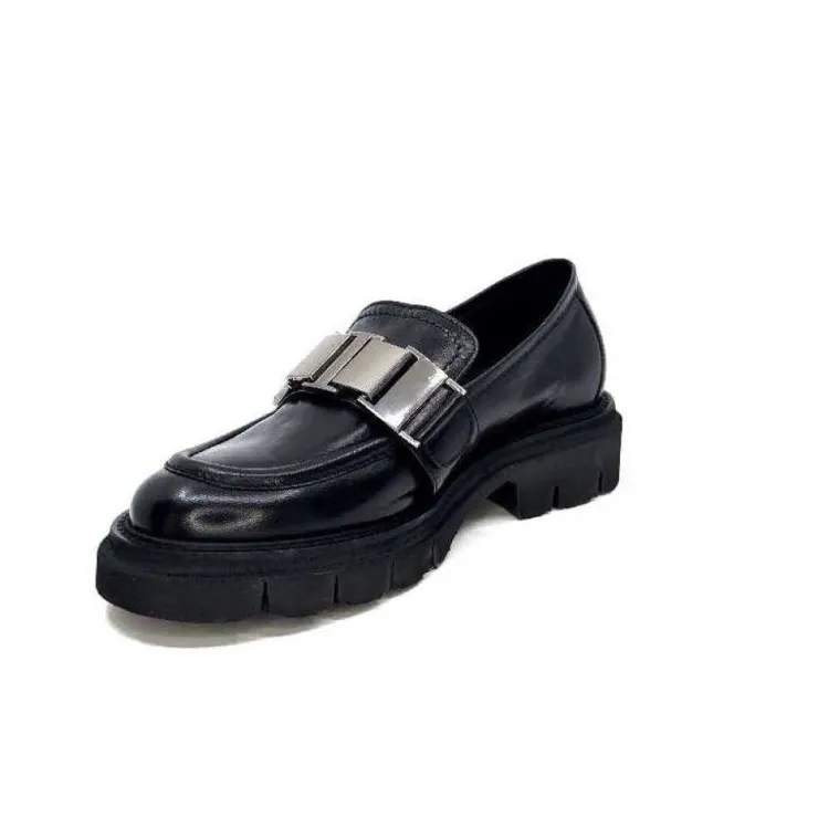 Ivoire0347b Ivoire K187 Cuir Noir*Femme Mocassins