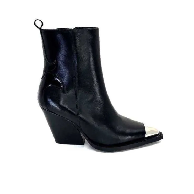 take a walk Ivoire L39620 Cuir Noir*Femme Santiags