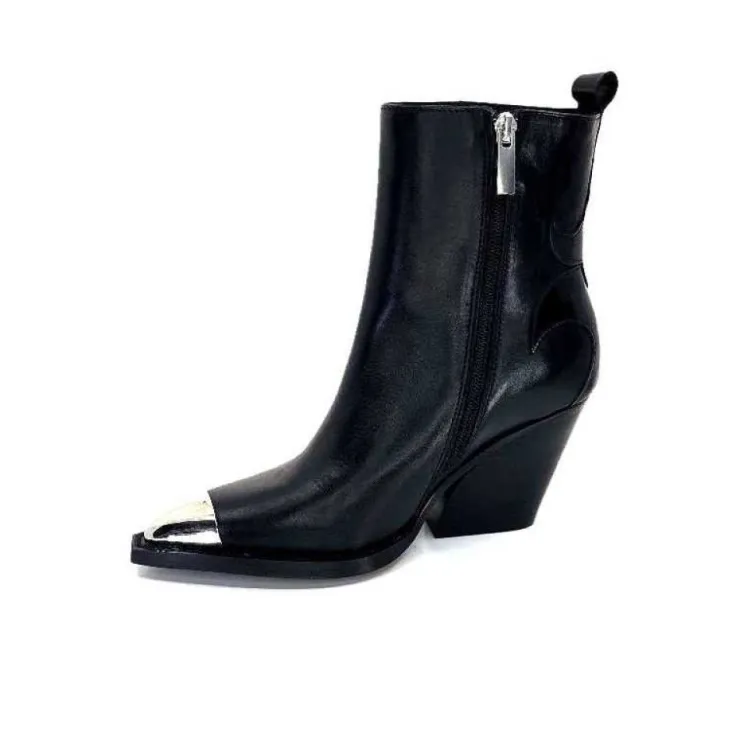take a walk Ivoire L39620 Cuir Noir*Femme Santiags
