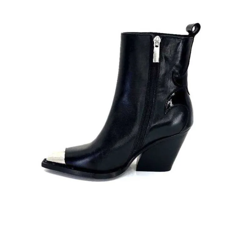 take a walk Ivoire L39620 Cuir Noir*Femme Santiags