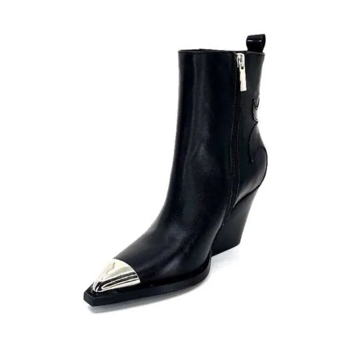 take a walk Ivoire L39620 Cuir Noir*Femme Santiags