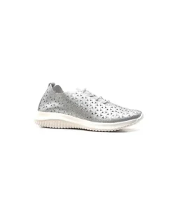 Ivoire0036a Ivoire Liberte Cuir Argent*Femme Baskets