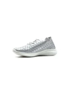 Ivoire0036a Ivoire Liberte Cuir Argent*Femme Baskets