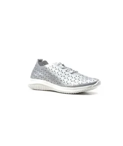 Ivoire0036a Ivoire Liberte Cuir Argent*Femme Baskets