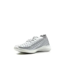 Ivoire0036a Ivoire Liberte Cuir Argent*Femme Baskets