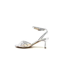 Ivoire0049 Ivoire Linda Cuir Metal Argent*Femme Escarpins