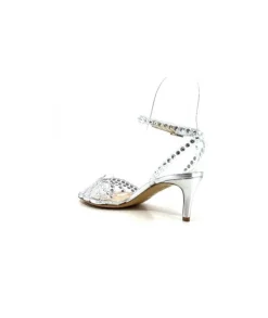 Ivoire0049 Ivoire Linda Cuir Metal Argent*Femme Escarpins