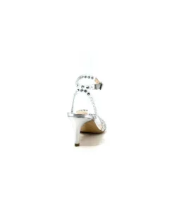 Ivoire0049 Ivoire Linda Cuir Metal Argent*Femme Escarpins