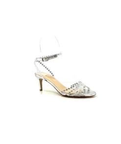Ivoire0049 Ivoire Linda Cuir Metal Argent*Femme Escarpins
