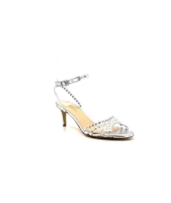 Ivoire0049 Ivoire Linda Cuir Metal Argent*Femme Escarpins