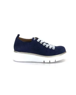Ivoire0130a Ivoire 7L4144Pe Cuir Bleu Marine*Femme Baskets