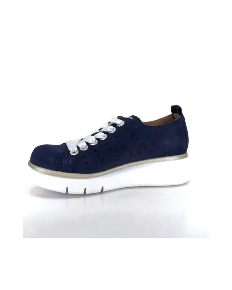 Ivoire0130a Ivoire 7L4144Pe Cuir Bleu Marine*Femme Baskets
