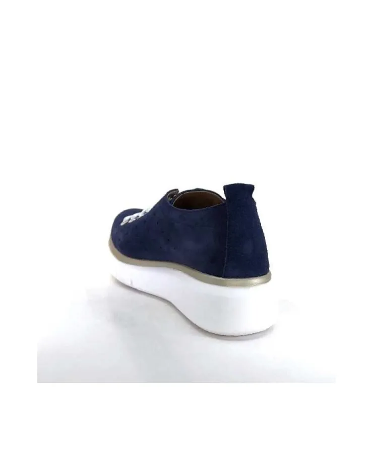 Ivoire0130a Ivoire 7L4144Pe Cuir Bleu Marine*Femme Baskets