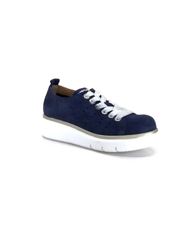 Ivoire0130a Ivoire 7L4144Pe Cuir Bleu Marine*Femme Baskets