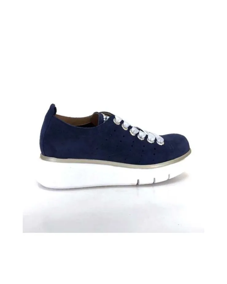 Ivoire0130a Ivoire 7L4144Pe Cuir Bleu Marine*Femme Baskets