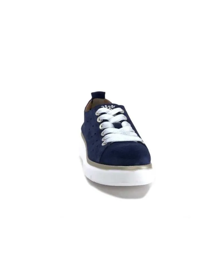 Ivoire0130a Ivoire 7L4144Pe Cuir Bleu Marine*Femme Baskets