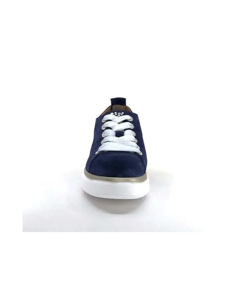 Ivoire0130a Ivoire 7L4144Pe Cuir Bleu Marine*Femme Baskets