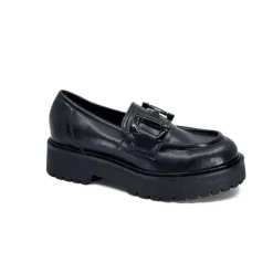Ivoire0130a Ivoire 1M4995 Cuir Noir*Femme Mocassins