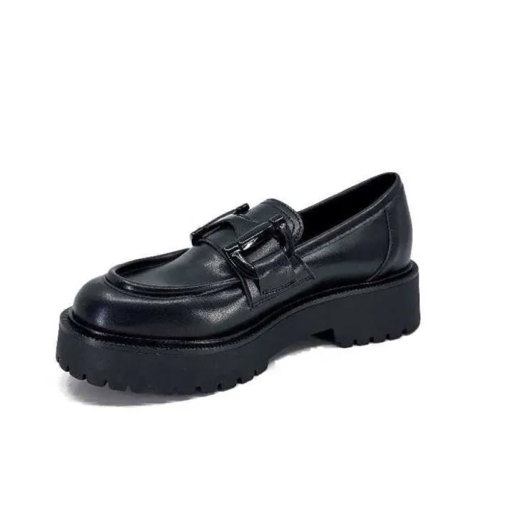 Ivoire0130a Ivoire 1M4995 Cuir Noir*Femme Mocassins