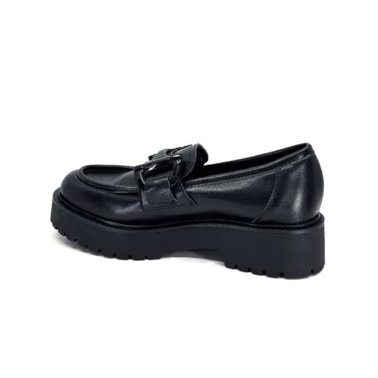 Ivoire0130a Ivoire 1M4995 Cuir Noir*Femme Mocassins