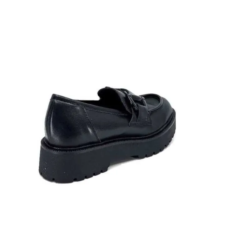Ivoire0130a Ivoire 1M4995 Cuir Noir*Femme Mocassins