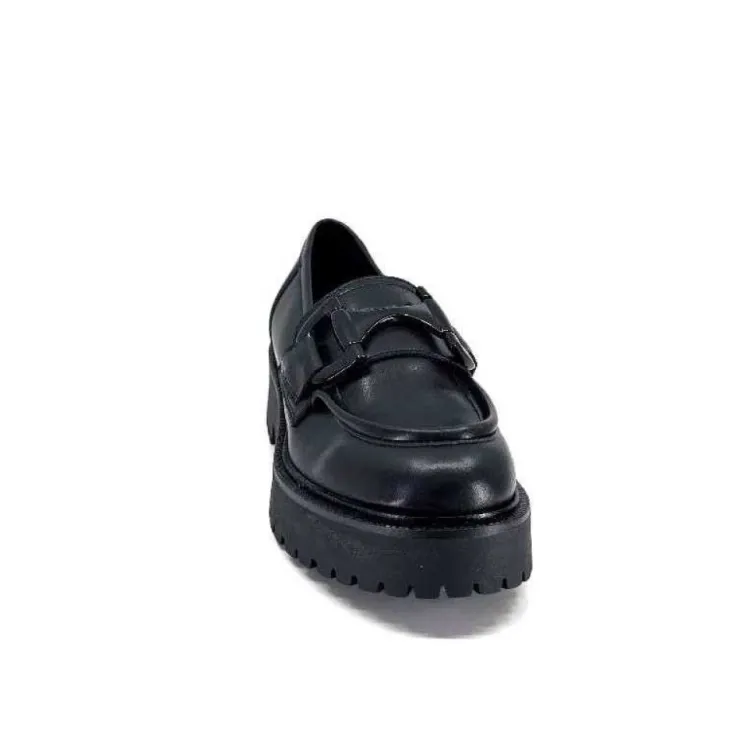 Ivoire0130a Ivoire 1M4995 Cuir Noir*Femme Mocassins