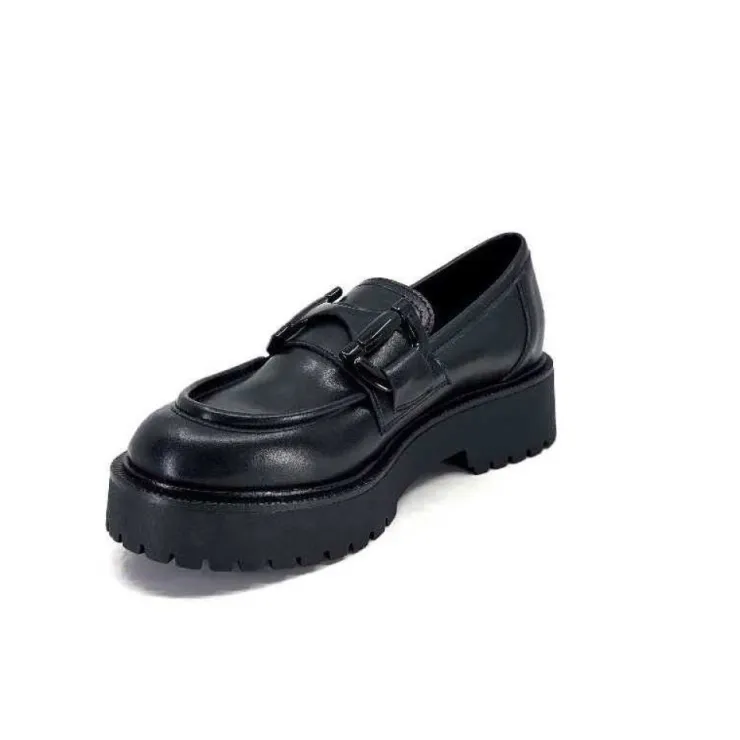 Ivoire0130a Ivoire 1M4995 Cuir Noir*Femme Mocassins