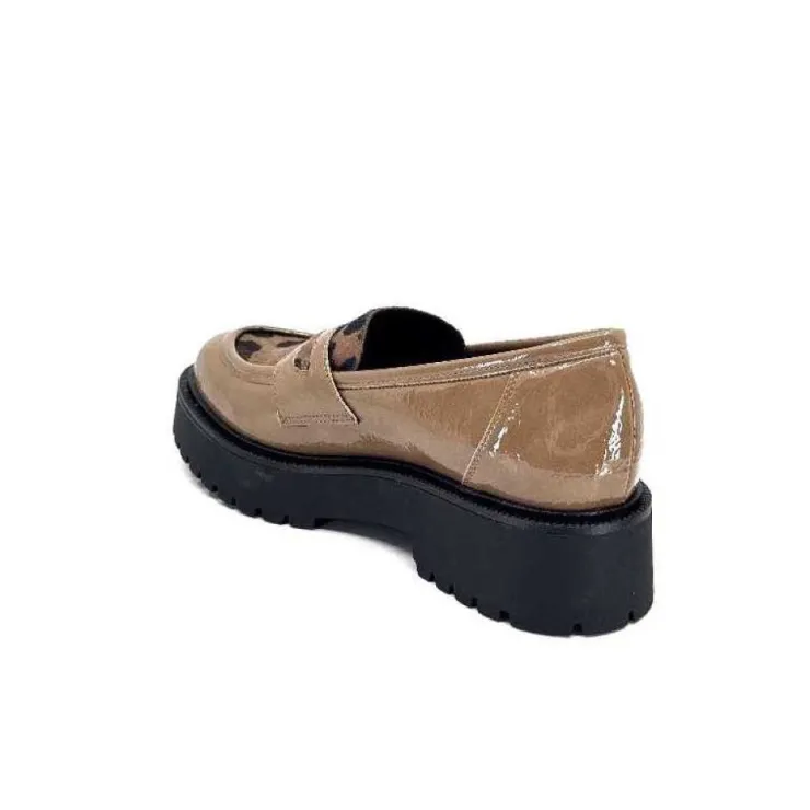 Ivoire0130a Ivoire 1M4883 Cuir Vernis Marron*Femme Mocassins