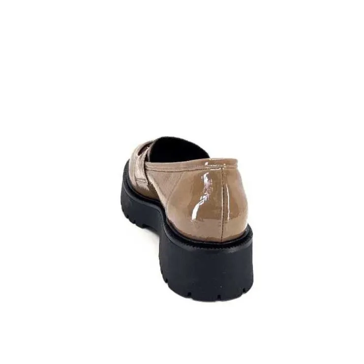 Ivoire0130a Ivoire 1M4883 Cuir Vernis Marron*Femme Mocassins