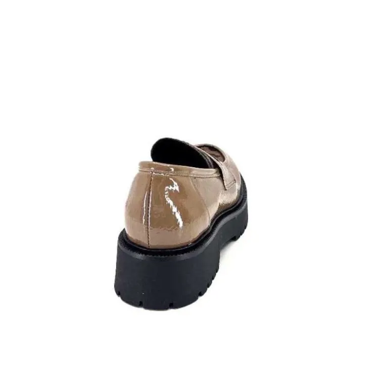 Ivoire0130a Ivoire 1M4883 Cuir Vernis Marron*Femme Mocassins