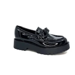 Ivoire0130a Ivoire 1M4158 Cuir Vernis Noir*Femme Mocassins