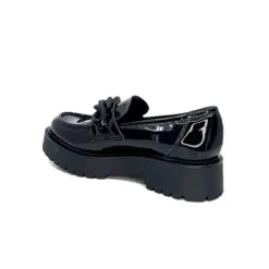Ivoire0130a Ivoire 1M4158 Cuir Vernis Noir*Femme Mocassins