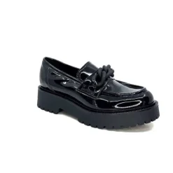 Ivoire0130a Ivoire 1M4158 Cuir Vernis Noir*Femme Mocassins