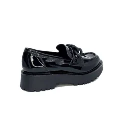 Ivoire0130a Ivoire 1M4158 Cuir Vernis Noir*Femme Mocassins