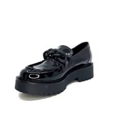 Ivoire0130a Ivoire 1M4158 Cuir Vernis Noir*Femme Mocassins