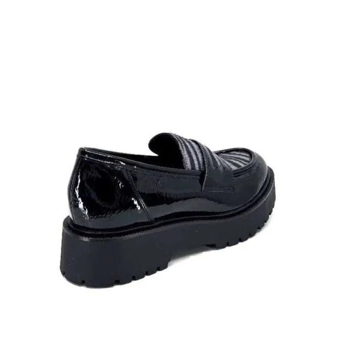 Ivoire0130a Ivoire 1M4883 Cuir Vernis Noir*Femme Mocassins