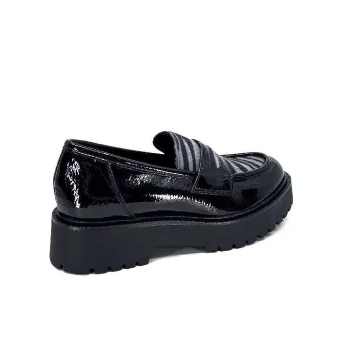 Ivoire0130a Ivoire 1M4883 Cuir Vernis Noir*Femme Mocassins