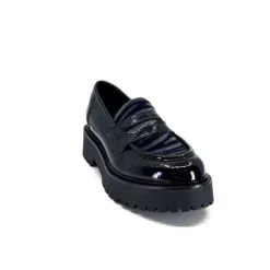 Ivoire0130a Ivoire 1M4883 Cuir Vernis Noir*Femme Mocassins