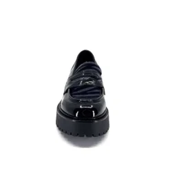 Ivoire0130a Ivoire 1M4883 Cuir Vernis Noir*Femme Mocassins