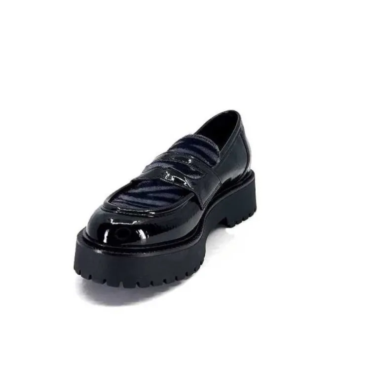 Ivoire0130a Ivoire 1M4883 Cuir Vernis Noir*Femme Mocassins