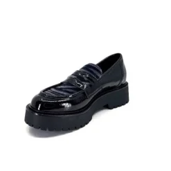 Ivoire0130a Ivoire 1M4883 Cuir Vernis Noir*Femme Mocassins